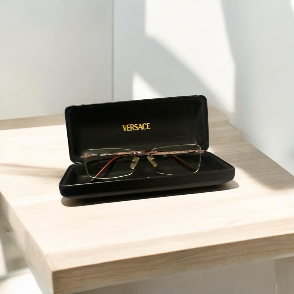 Versace Glasses with Gold and Red Accents